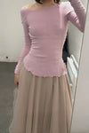 marc le bihan 2590 tulle skirt pink rose